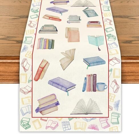 Book Club Table Runner Read Table Cover Book Themed Party Decor One for The Books First Birthday Decorations for Home Party in Saudi Arabia