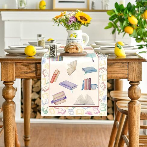 Book Club Table Runner Read Table Cover Book Themed Party Decor One for The Books First Birthday Decorations for Home Party in Saudi Arabia