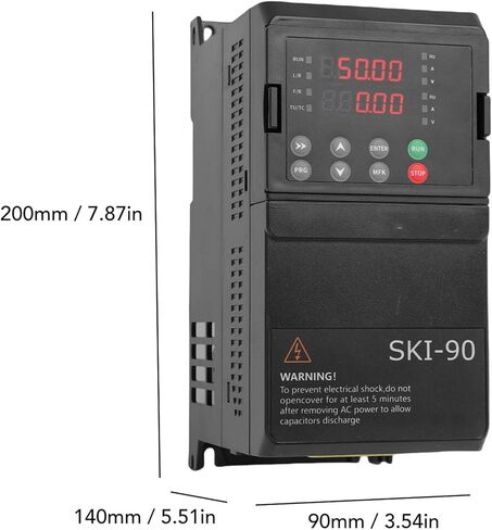 Eujgoov Solar Variable Frequency Drive VFD DC 3PH AC Input 3PH 2.5A 0-650Hz Output Inverter for 0.75KW Motor and Multiple Applications in Saudi Arabia