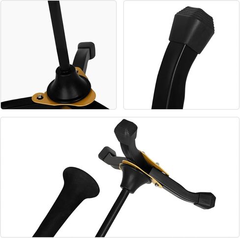 minkissy Portable Foldable Clarinet Stand with Flute and Oboe Holder, Black Tripod Wind Instrument Support Rack for Saxophone and Woodwind Accessories in Saudi Arabia