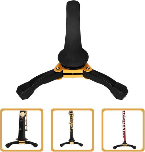 VANZACK Foldable Clarinet Stand with 3-leg Saxophone and Oboe Support, Portable Wind Instrument Holder for Beginner Clarinet Accessories and Soprano Saxophone Use in Saudi Arabia