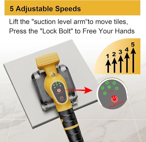 Tile Vibration Leveling Tool Compatible with Dewalt Battery,Cordless Tiler Vibration Installation Tool with Bubble Level Gauge, Suction Cup, Lock Design,Tile Vibrator For Wall Floor(No Battery) in Saudi Arabia