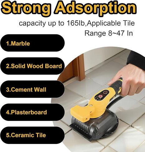 Tile Vibration Leveling Tool Compatible with Dewalt Battery,Cordless Tiler Vibration Installation Tool with Bubble Level Gauge, Suction Cup, Lock Design,Tile Vibrator For Wall Floor(No Battery) in Saudi Arabia