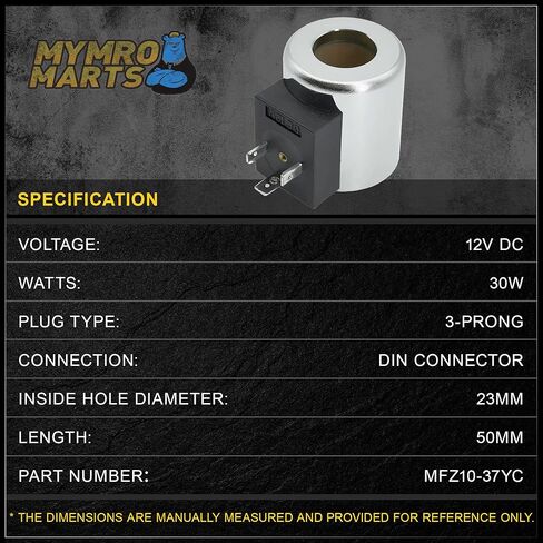 ملف صمام الملف اللولبي MYMRO MFZ10-37YC 3 شقوق 12 فولت 30 وات متوافق مع صمام DV50 DV90 وصمام التحكم D60 in Kuwait