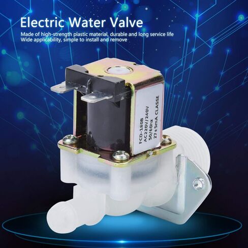 Jeanoko Smart Water Valve,Control Valve Plastic Solenoid Valve Single Inlet Fits Single Water Shutoff Valve 220V Electric Solenoid Valve for Dishwashers for Home Using in Saudi Arabia