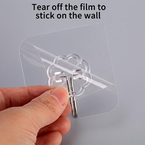 10 Pack Adhesive Wall Hooks, Heavy‑Duty Clear Self‑Adhesive Storage Hooks, Waterproof No‑Drill, Removable Sticky Hooks for Bathroom, Kitchen, Shower, Ceiling, Door, Home Organizer in Saudi Arabia
