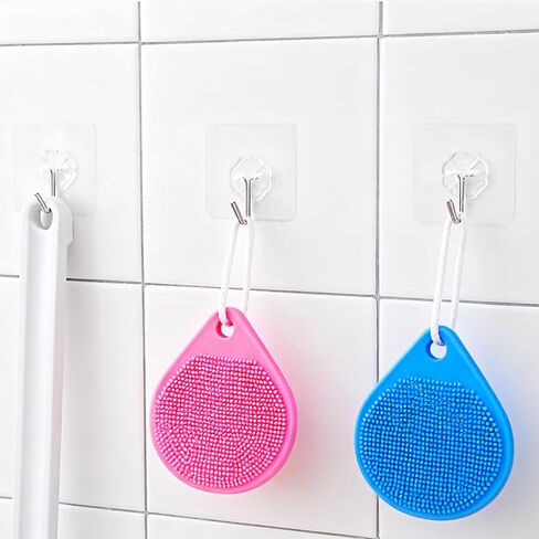 10 Pack Adhesive Wall Hooks, Heavy‑Duty Clear Self‑Adhesive Storage Hooks, Waterproof No‑Drill, Removable Sticky Hooks for Bathroom, Kitchen, Shower, Ceiling, Door, Home Organizer in Saudi Arabia
