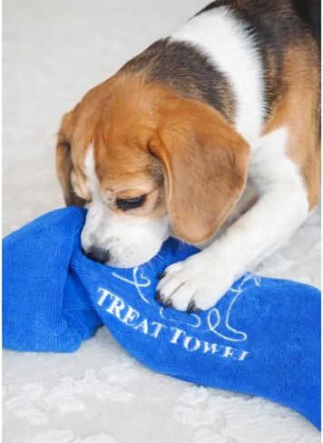 Interactive Dog Puzzle Treat Towel – Mental Stimulation Toy for Dogs, Slow Feeder Snuffle Mat, Engaging & Enriching Boredom Buster (Blue Standard) in Saudi Arabia