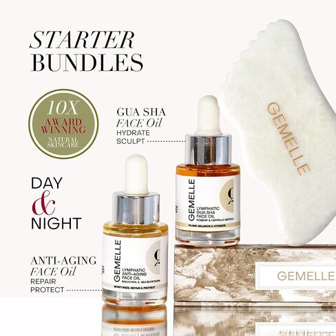 أداة White Jade Gua Sha من GEMELLE - 10x حجر نحت الوجه والجسم الحائز على جوائز مع تصميم 5 حواف للتصريف اللمفاوي والانتفاخ وخط الفك - هدية مميزة للنساء، طقوس طبيعية لتعزيز التوهج in Saudi Arabia