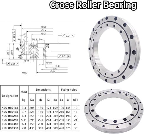 1PCS Thin-Wall Precision Cross Roller Bearing XSU080168 130 * 205 25.4MM Rotary Disk Joint in Saudi Arabia