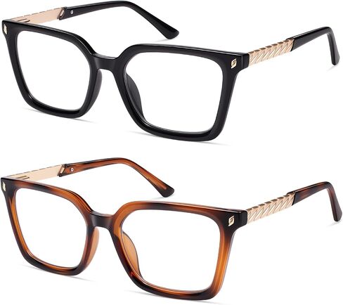 AMOMOMA Retro Square Reading Glasses for Women Blue Light Blocking Stylish Readers Spring Hinge AM6195 in Saudi Arabia