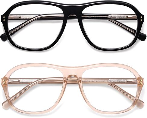 AMOMOMA Retro Aviator Reading Glasses for Women Trendy Blue Light Classic Computer Reader Frame Spring Hinge AM6225 in Saudi Arabia