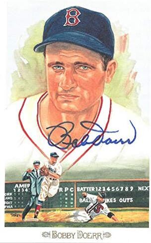 Athlon Sports CTBL-024529 Bobby Doerr موقّع عام 1989، البطاقة البريدية للاحتفال ببوسطن ريد سوكس بيريز ستيل، الصورة رقم 13- رقم الهولوغرام JSA رقم DD64317 in Kuwait