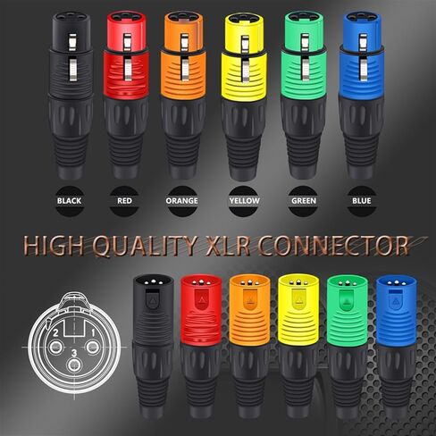 10sets 3PIN XLR Wire Connector Male&Female Plug Plastic Shell Microphone Speaker XLR Jack(10xM 10xF-Blue) in Saudi Arabia