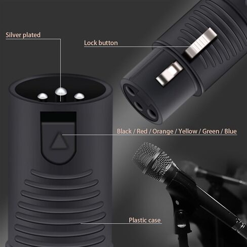10sets 3PIN XLR Wire Connector Male&Female Plug Plastic Shell Microphone Speaker XLR Jack(10xM 10xF-Blue) in Saudi Arabia