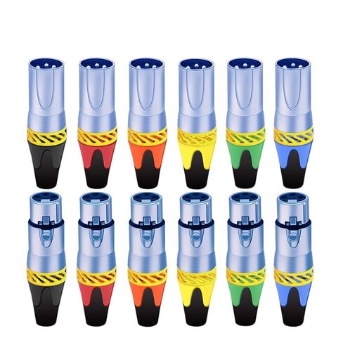 20Pcs/10sets 3Pins XLR Connector Microphone MIC Male Plug&Female Jack Adapter 6 Colors Available Cable Terminal Soldering(10xM 10xF-Blue) in Saudi Arabia