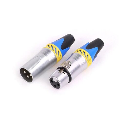 20Pcs/10sets 3Pins XLR Connector Microphone MIC Male Plug&Female Jack Adapter 6 Colors Available Cable Terminal Soldering(10xM 10xF-Blue) in Saudi Arabia