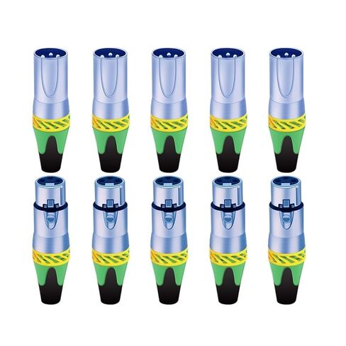 20Pcs/10sets 3Pins XLR Connector Microphone MIC Male Plug&Female Jack Adapter 6 Colors Available Cable Terminal Soldering(10xM 10xF-Blue) in Saudi Arabia