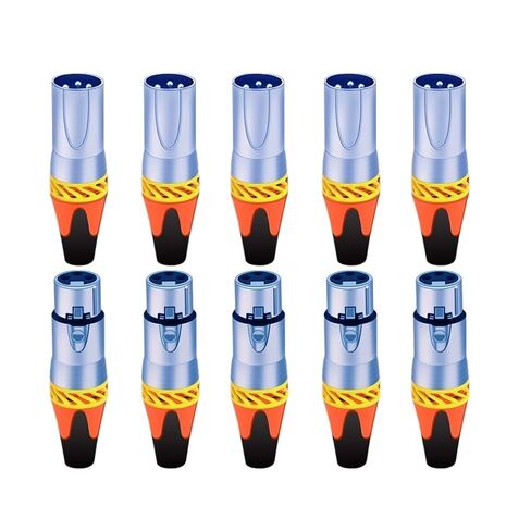 20Pcs/10sets 3Pins XLR Connector Microphone MIC Male Plug&Female Jack Adapter 6 Colors Available Cable Terminal Soldering(10xM 10xF-Blue) in Saudi Arabia