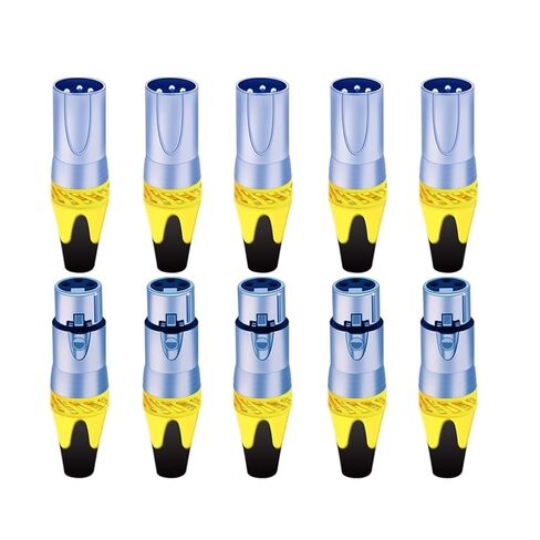 20Pcs/10sets 3Pins XLR Connector Microphone MIC Male Plug&Female Jack Adapter 6 Colors Available Cable Terminal Soldering(10xM 10xF-Blue) in Saudi Arabia