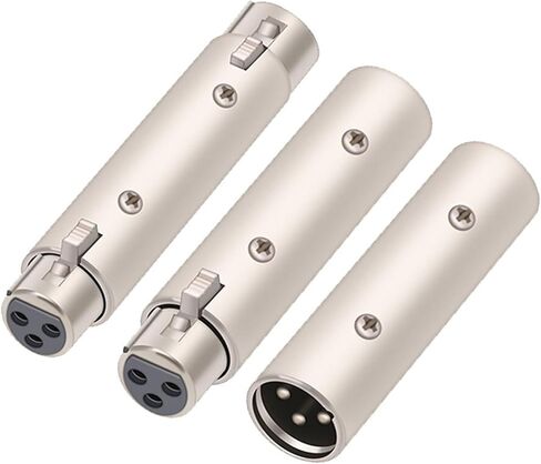 1Pcs/lot 3Pin XLR Female to Female SIM Card Audio Microphone Mic Adapter Connector XLR Male to XLR Male Connectors(1xMM 3P) in Saudi Arabia