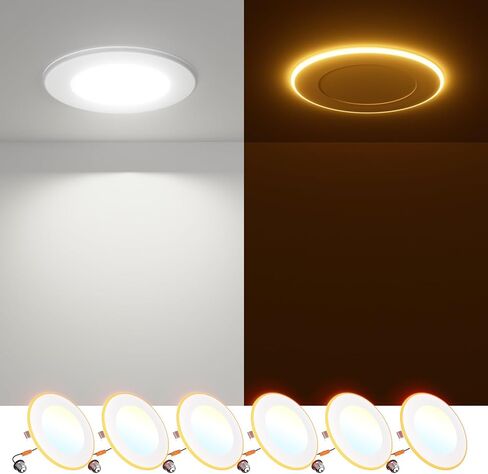 Freelicht 12 Pack 5/6 Inch 5CCT LED CAN CAN CAN CAN مع الضوء الليلي ، 2700K/3000K/4000K/5000K/6000K إضاءة مسطحة قابلة للاختيار ، 10W = 110W ، 1000LM ، REDOFIT DIMMABLE - ETL & FCC in Kuwait