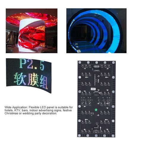لوحة LED مرنة، تأثيرات متعددة، استهلاك منخفض، لوحة مرنة بالألوان الكاملة 128 × 64 بكسل تطبيق واسع DC5V ظهر مغناطيسي للقضبان in Kuwait