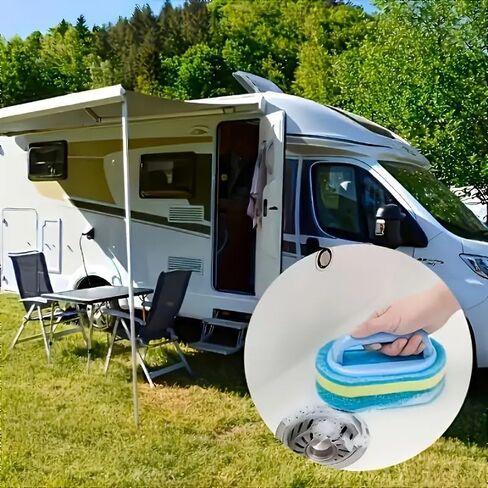 إسفنجة تنظيف سحرية للمطبخ، فرشاة تنظيف الدش، فرشاة إسفنجة تنظيف محمولة متعددة الوظائف مع مقبض مريح للحمام والمطبخ وحوض الاستحمام ومنظف المرحاض in Saudi Arabia