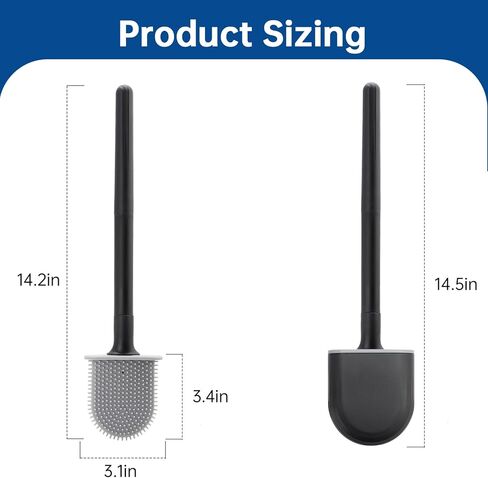 RV Essentials, RV Toilet Brush Black– Camper Must Have Silicone Toilet Brush for Travel Trailer, Wall Mounted Toilet Brush-Anti-Roll, Anti-Drip Design, Camper Must Haves in Saudi Arabia