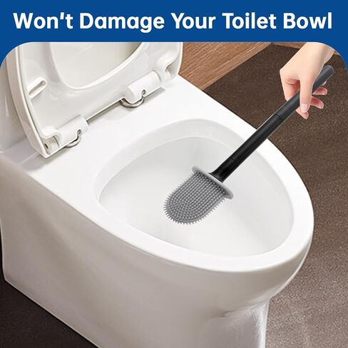 RV Essentials, RV Toilet Brush Black– Camper Must Have Silicone Toilet Brush for Travel Trailer, Wall Mounted Toilet Brush-Anti-Roll, Anti-Drip Design, Camper Must Haves in Saudi Arabia