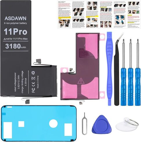 بطارية ASDAWN بقدرة 2780 مللي أمبير في الساعة لهاتف iPhone 6 (ليست لهاتف 6s/ 6 Plus/ 6s Plus)، استبدال بطارية iPhone 6G ذات سعة أعلى لجهاز A1549 A1586 A1589 مع أدوات إصلاح احترافية + تعليمات التثبيت in Kuwait