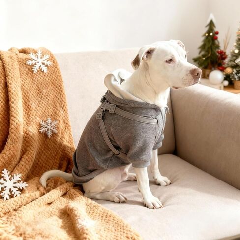 Dog Hoodies with Hurns Built in, Dog Sweatshirt for Small, Medium, and Large Dogs, Warm Sweaters for French Bulldogs, Pitbull, Puppy, Winter Jacket Alternative - Light Grey - L in Saudi Arabia