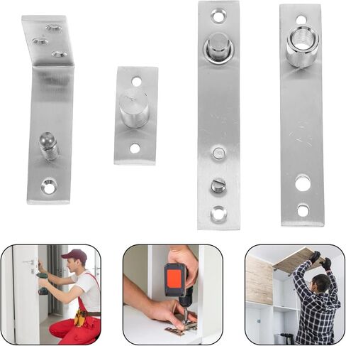 minkissy Heavy Duty Stainless Steel Pivot Door Hinges for Concealed Bookshelf Doors with Rotating Shaft Torque DIY Concealed Door Hardware Set in Saudi Arabia