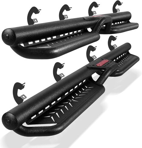 COMNOVA Running Boards Compatible with 2019-2026 Dodge Ram 1500 Crew Cab (Excl. Ram 2500/3500/Classic). Bolt-on Nerf Bar Step Bars, Black Heavy-Duty Steel Two Stairs Design Side Steps. in Saudi Arabia