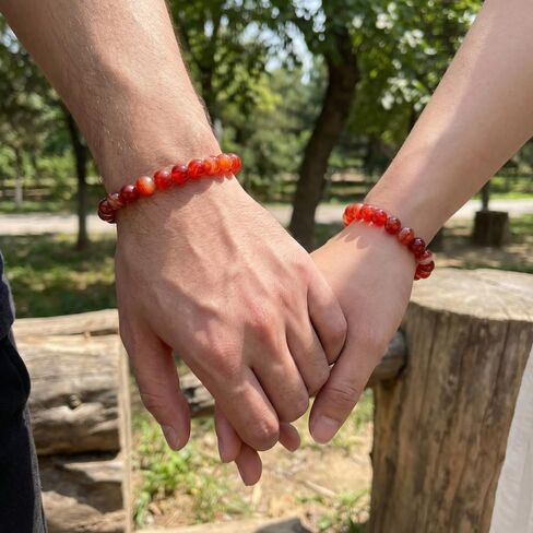 Natural Stone Beaded Bracelets for Women Men - 8MM Semi-Precious Stones Bracelets Adjustable Crystal Beads Stretch Bracelet in Saudi Arabia