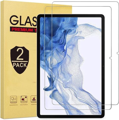 Screen Protector For Galaxy Tab S8 Plus/S7 Plus/S7 FE/S9 Plus 12.4 Inch 2021/2023, Tempered Glass Film Guard For Samsung S8+ S7+ SM-X800/X806 Anti-Scratch 9H Hardness Bubble-free Clear in Kuwait