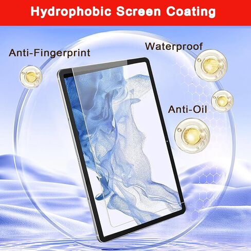 Screen Protector For Galaxy Tab S8 Plus/S7 Plus/S7 FE/S9 Plus 12.4 Inch 2021/2023, Tempered Glass Film Guard For Samsung S8+ S7+ SM-X800/X806 Anti-Scratch 9H Hardness Bubble-free Clear in Kuwait