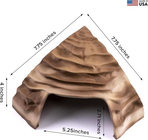 Corner Reptile Cave - Natural-Look Hide for Lizards, Snakes, Bearded Dragons, Turtles, and Tortoises - Durable Habitat Decor - Terracotta in Saudi Arabia