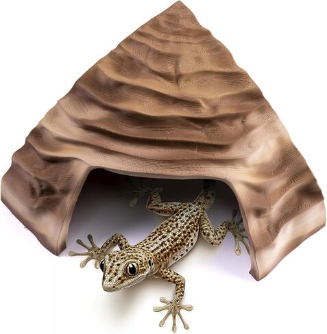 Corner Reptile Cave - Natural-Look Hide for Lizards, Snakes, Bearded Dragons, Turtles, and Tortoises - Durable Habitat Decor - Terracotta in Saudi Arabia