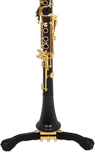 Alipis Foldable Saxophone Holder Stand for Clarinet Flute and Wind Instruments Portable Black Metal Saxophone Bracket with Triangular Base Beginner Clarinet Accessories Compatible in Saudi Arabia
