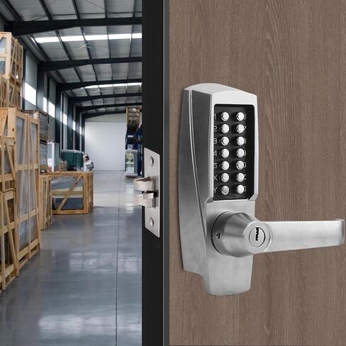 Mechanical Door Lock, Mechanical Push Button Lever Lock, Keyless Entry Commercial & Residential, Water-Proof Zinc Alloy, Easy to Install, for Garden, Yard, Garage in Saudi Arabia