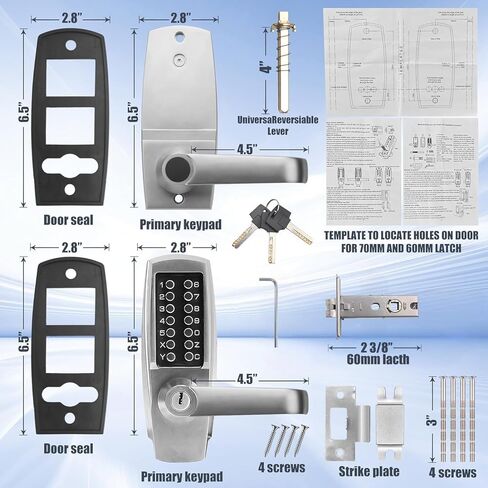 Mechanical Door Lock, Mechanical Push Button Lever Lock, Keyless Entry Commercial & Residential, Water-Proof Zinc Alloy, Easy to Install, for Garden, Yard, Garage in Saudi Arabia