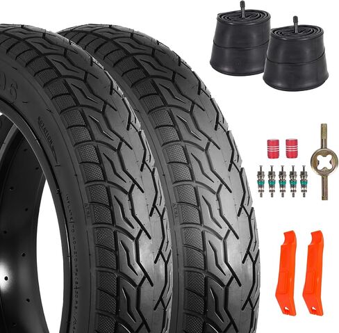 2-Pack 20x4.0 Fat Bike Tires & Tubes, 20 Inch Bike Tire Tube, Folding Replacement Bicycle Tires with 2 Tire Levers for Mountain Bike and Ebike in Saudi Arabia