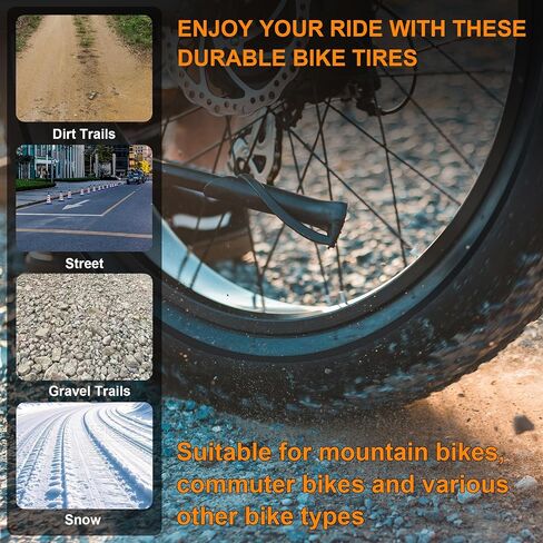 2-Pack 20x4.0 Fat Bike Tires & Tubes, 20 Inch Bike Tire Tube, Folding Replacement Bicycle Tires with 2 Tire Levers for Mountain Bike and Ebike in Saudi Arabia
