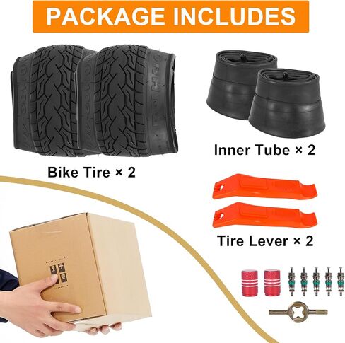 2-Pack 20x4.0 Fat Bike Tires & Tubes, 20 Inch Bike Tire Tube, Folding Replacement Bicycle Tires with 2 Tire Levers for Mountain Bike and Ebike in Saudi Arabia