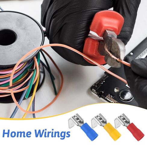 15 Pcs Semi-Insulated Piggyback Spade Connectors, 22-10AWG Piggyback Wire Connectors, Quick Disconnect Electrical Terminals, Female/Male Cable Crimp Terminals for Home Office Car Wiring in Saudi Arabia