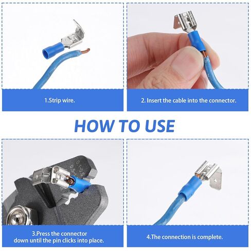 15 Pcs Semi-Insulated Piggyback Spade Connectors, 22-10AWG Piggyback Wire Connectors, Quick Disconnect Electrical Terminals, Female/Male Cable Crimp Terminals for Home Office Car Wiring in Saudi Arabia