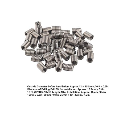 50Pcs Thread Inserts Male Female Reducing Nut Repair Tool Stainless Steel Fastener M10 Industrial Hardware,Industrial Supplies,Hardware Accessories,Thread Inserts,Tap Tool (2.5D) in Saudi Arabia