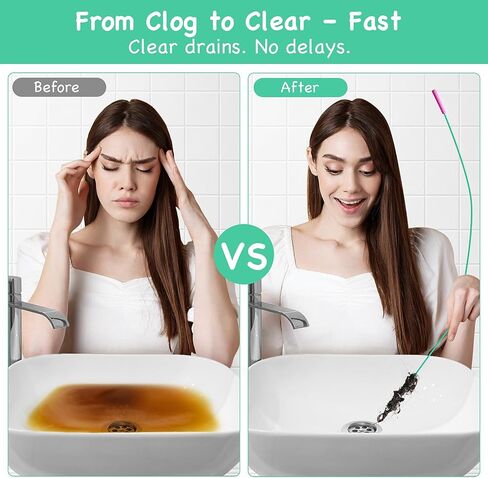 مزيل سدادة تصريف شعر الثعبان، أداة إزالة شعر الثعبان المعدنية المضادة للكسر مقاس 91.48 سم مع طبقة من النايلون، أداة تنظيف صرف الثعبان للسباكة - 6 عبوات للحمام، الدش، حوض المطبخ، حوض الاستحمام in Kuwait