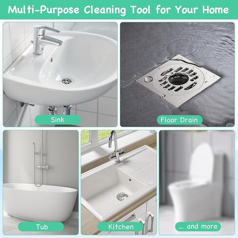 مزيل سدادة تصريف شعر الثعبان، أداة إزالة شعر الثعبان المعدنية المضادة للكسر مقاس 91.48 سم مع طبقة من النايلون، أداة تنظيف صرف الثعبان للسباكة - 6 عبوات للحمام، الدش، حوض المطبخ، حوض الاستحمام in Kuwait